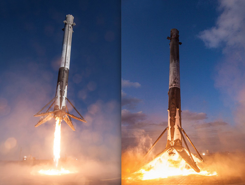 Los dos aterrizajes del Falcon 9 #1021