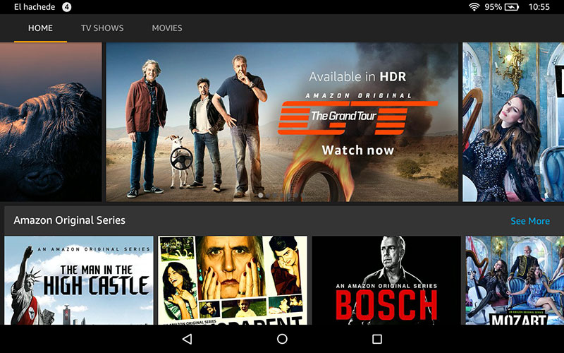 Amazon Prime Vídeo en el HD 8