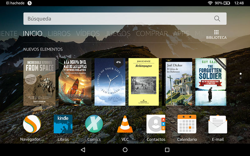 Pantalla de Inicio del Fire HD 8