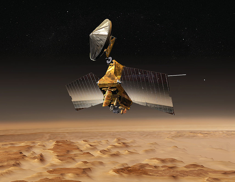 Concepción artística de la MRO en órbita sobre Marte