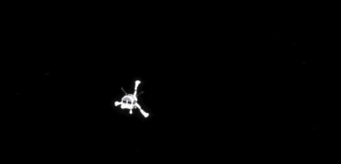 Philae durante su descenso hacia 67P